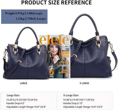 Vista 23 de Kattee Cartera bandolera estilo urbano de cuero para mujer