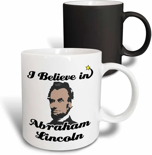 Vista 7 de 3dRose I Believe In Abraham Lincoln 11oz Two-Tone Blue Mug