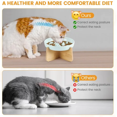 Vista 8 de PETTOM Slow Feeder Cat Bowl