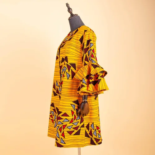 Vista 4 de Abrigo de mujer africana Ankara Print Long Jacket Tops Wax Dashiki Ropa