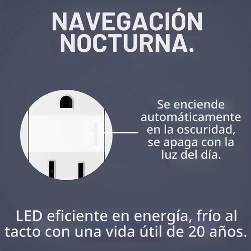 Vista 5 de Pass & Seymour Legrand NTL885TRICC6 - Enchufe con luz nocturna LED (15 A IVY)