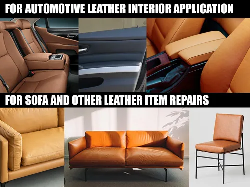 Vista 4 de Cinta de reparación de cuero – 4 x 48 pulgadas, autoadhesiva, impermeable, flexible, kit de parches de reparación para sofá, asiento de coche