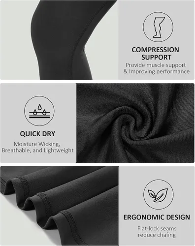 Vista 4 de Roadbox Pantalones de compresión para niños, leggings de elastano de secado rápido para correr, fútbol, baloncesto