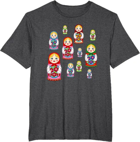 Vista 19 de Rusia - Camiseta de juguete retro para niños, diseño de muñecas rusas