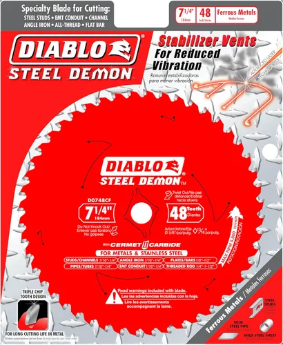 Vista 2 de Diablo Steel Demon Cermet II - Hoja de sierra con molienda de triple chip y revestimiento de escudo permanente, ideal para corte de metal medio