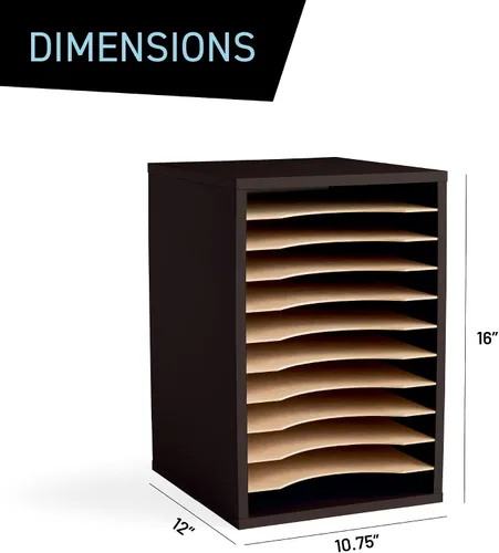 Vista 5 de Safco Products - Organizador vertical de escritorio, 11 compartimentos, negro