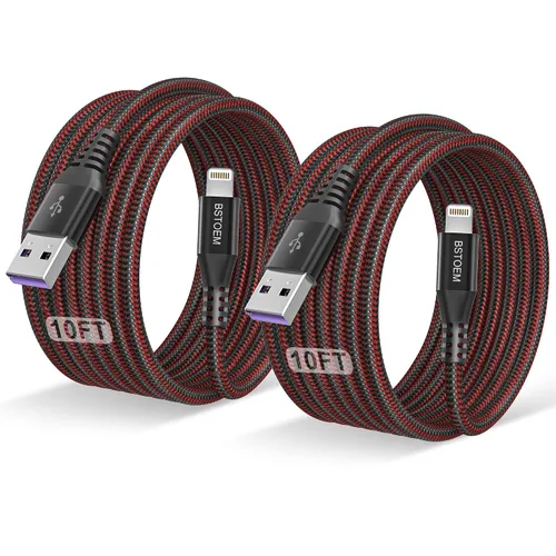 Vista 10 de Paquete de 2 cables de carga para iPhone de 3 pies, Lightning para Apple cable de carga de 3 pies para iPhone 14/13/12/11 Pro/X/Xs Max/XR/8
