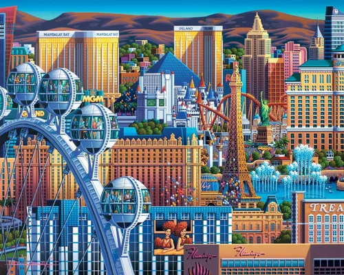 Vista 2 de Dowdle - Rompecabezas de 500 piezas - Las Vegas Great Wheel