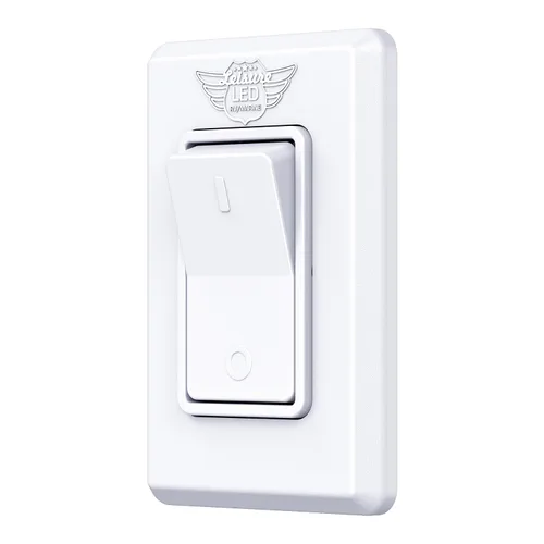 Vista 10 de Interruptor de encendido/apagado moderno de SPST único con tapa, 12 voltios, para RV, remolque, cámper, con etiqueta adhesiva (Negro)