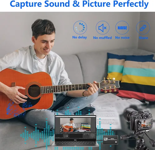 Vista 5 de Tarjeta de captura Nintendo Switch tarjeta de captura de video tarjeta de captura de juegos 4K 1080P 60FPS tarjeta de captura HDMI a USB 30