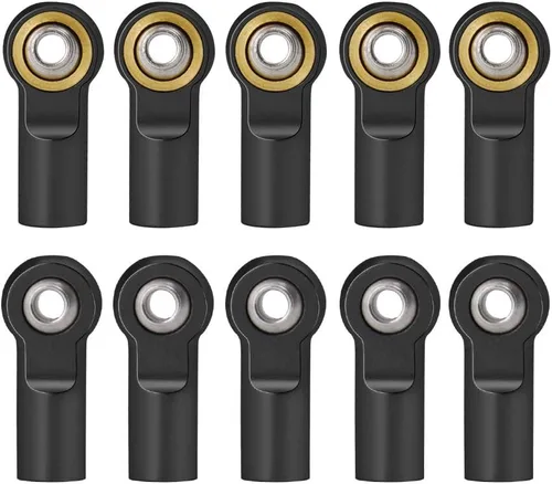 Vista 5 de QUE-T 10pcs Metal Link Rod End M4 Ball Joint Head para RC Crawler Car (negro)