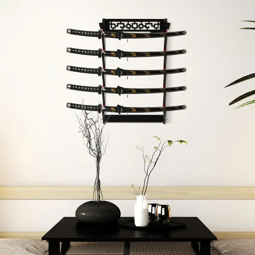 Vista 3 de Barydat Soporte de pared Katana para espada, soporte de pared Katana Samurai, estante de exhibición, regalos para la colección japonesa