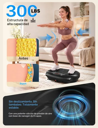 Vista 5 de Placa de vibración de cuerpo entero para drenaje linfático, 990 niveles de Negro