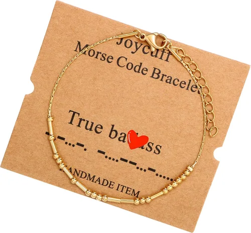 Vista 16 de JoycuFF Pulseras inspiradoras de código morse para mujeres, cuentas de plata, joyería con mantra de motivación, regalos para ella