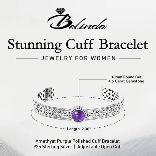 Vista 2 de Pulsera de plata de ley 925 para mujer, estilo retro, ajustable, estilo bohemio, elegante, estilo vintage, gitana balinesa, joyería fina, 4.5