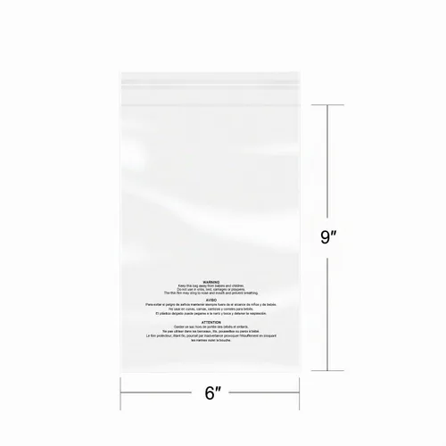 Vista 2 de iMailer - 100 unidades - 6 x 9 pulgadas, bolsas de polietileno transparentes con advertencia de asfixia autosellantes 1.6 mil para tarjetas y sobres