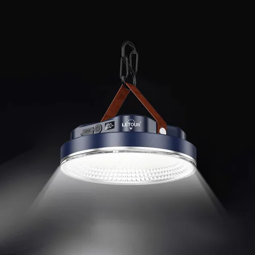 Vista 2 de Luces de camping portátiles recargables, luz LED de 5000 lm para tienda de campaña de 30 W con imán, IPX4 impermeable, linterna de campamento, falla