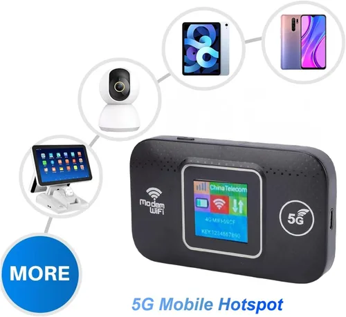 Vista 3 de VBESTLIFE Enrutador WiFi móvil 4G LTE con ranura para tarjeta SIM, dispositivo de punto de acceso portátil de viaje de 300 Mbps, módem de Internet