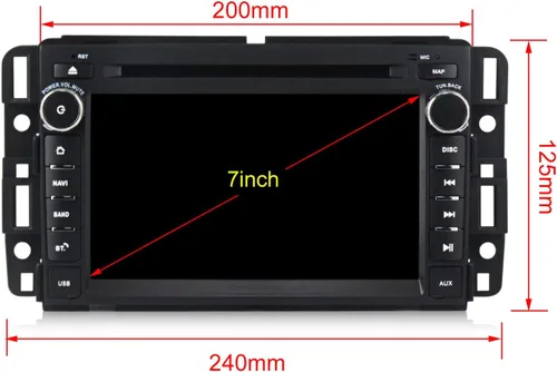Vista 6 de Android 10.0 Radio de coche 7 pulgadas doble DIN pantalla táctil reproductor de DVD para GMC Chevy Silverado 1500 2012 en Dash Navigation Quad Core