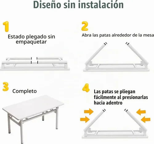 Vista 7 de Escritorio plegable, escritorio plegable de 31.5 pulgadas para espacios pequeños, escritorio plegable para computadora que ahorra espacio, diseño