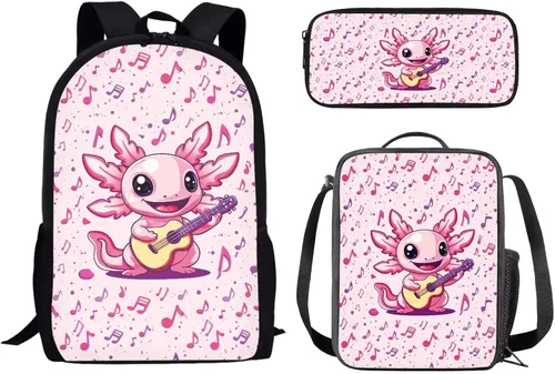 Vista 24 de Paquete de 3 bolsas escolares con estampado de bandera estadounidense para niños, mochila de gran capacidad para laptop, con cremallera, estuche