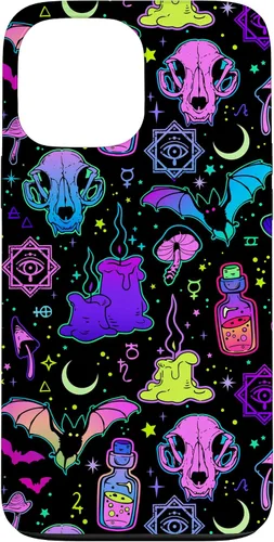 Vista 23 de Funda de brujería mágica para iPhone 16 con diseño gótico pastel de Halloween