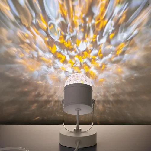 Vista 7 de Joyzy Lámpara de Mesa de Ondas Oceánicas Dinámicas Enchufable, Proyector de Luz Nocturna de Ondas de Agua para Habitación, Fiesta, Decoración