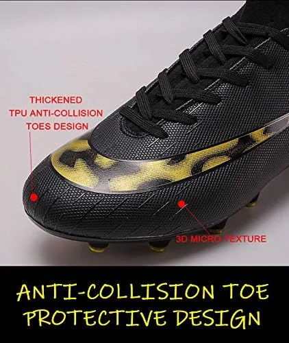 Vista 2 de Niber botines de fútbol para hombres y niños, para césped, para exteriores e interiores, para deportes, correr, caminar, zapatos deportivos