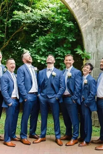 Vista 7 de Traje de 3 piezas para hombre, ajustado, para boda, padrinos de boda, baile de graduación, regreso a casa, negocios, chaqueta de dos botones