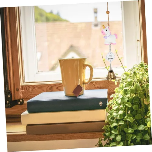 Vista 5 de 2 carillones de viento de unicornio, decoración colgante elegante con colgante de unicornio para decoración del hogar, regalo para amigos