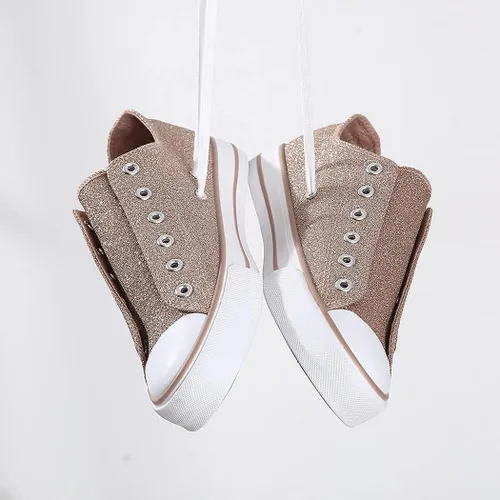 Vista 3 de ANQILA - Zapatos de lona con cordones para mujer, antideslizantes, de estilo informal y a la moda, zapatos ligeros, transpirables, de caña baja