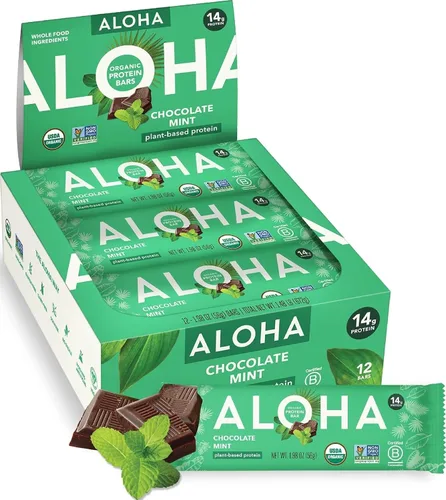 Vista 30 de ALOHA Barras de Proteína Orgánicas a Base de Plantas - Paquete de Variedad de 6 Sabores - 12 Unidades, Barras de 1.9oz - Aperitivos Veganos, Bajo