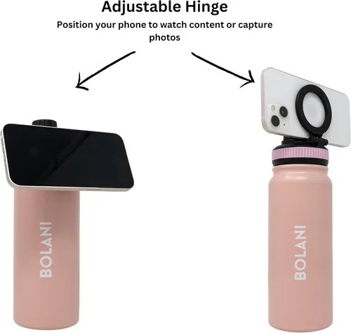 Vista 7 de MagSafe - Botella de agua de acero inoxidable aislada de 24 onzas compatible con iPhone + adaptador de montaje para teléfono iPhone – Botella