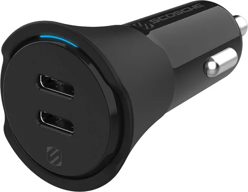Vista 5 de Scosche USBC242M ReVolt - Encendedor universal de cigarrillos multidispositivo, compacto cargador de coche USB de doble puerto, carga rápida dos