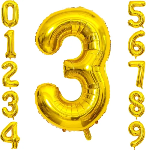 Vista 203 de Globos gigantes de números negros de 40 pulgadas, globos de aluminio de Mylar con helio para cumpleaños, globo número 0 para decoración de fiestas