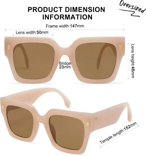 Vista 42 de SOJOS Gafas de sol cuadradas vintage de gran tamaño para mujer, estilo retro, de lujo, grandes, UV400 SJ2194