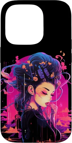 Vista 17 de iPhone 16 Japanese Geisha Retro Anime Cyberpunk Manga Synthwave Artsy Case