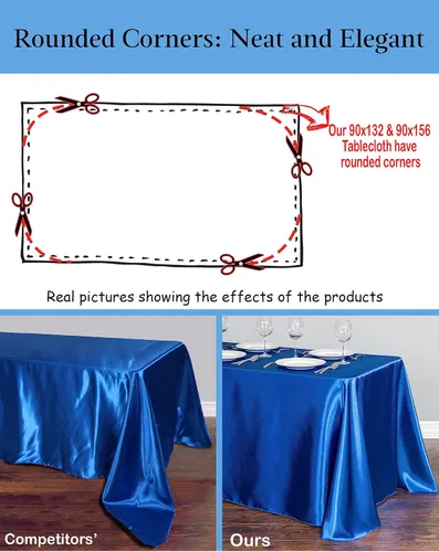 Vista 4 de LTC LINENS Mantel rectangular de poliéster marfil de 90 x 132 pulgadas