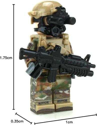 Vista 6 de Battle Brick Army OCP Chemical Warfare - Minifigura personalizada Minifig militar genuina Camuflaje impreso 1.6 pulgadas de alto Empaquetado