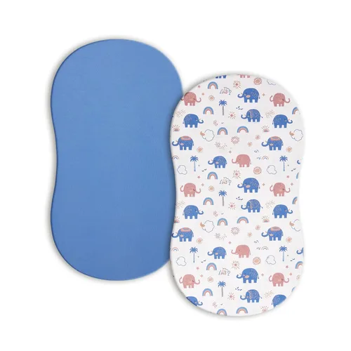 Vista 19 de Sábanas de moisés de bebé para niñas y niños, paquete de 2 sábanas de bebé para colchón de moisés cuadrado rectangular ovalado, 33 x 16 pulgadas