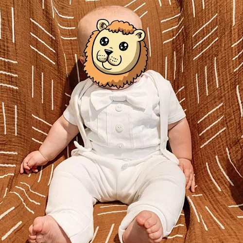 Vista 3 de Conjunto de ropa de 2 piezas para bautizo de bebé y niño, con tirantes, para boda, esmoquin y caballero