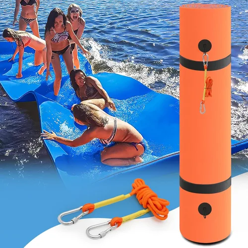 Vista 12 de MADOG - Alfombra de agua flotante para exteriores, para adultos, flotadores gigantes de piscina de 12 pies/18 pies para piscina, lago y océano, 3