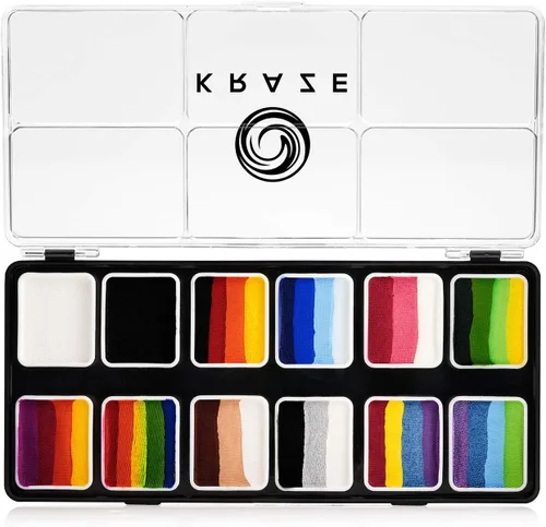 Vista 9 de Kraze FX Splash Glam - Paleta metálica de 6 colores para tartas divididas (6 gm) con pincel, activada por agua, hipoalergénica, segura, no tóxica