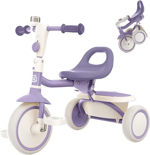 Vista 18 de besrey Triciclo para niños pequeños con campana, triciclo para niños de 18 meses a 5 años, triciclo para niños, bicicleta para niños de 1.5 a 5