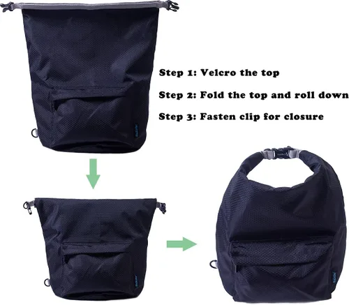 Vista 3 de Contenedor de viaje de comida para perros, bolsa de viaje de comida para perros, 42 tazas 10L con bolsillo frontal de almacenamiento y correa