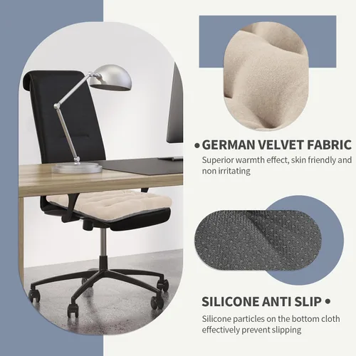 Vista 5 de BUYUE Good Support - Cojín acolchado para silla de oficina, terciopelo suave, cómodo, antideslizante, para escritorio de computadora, silla