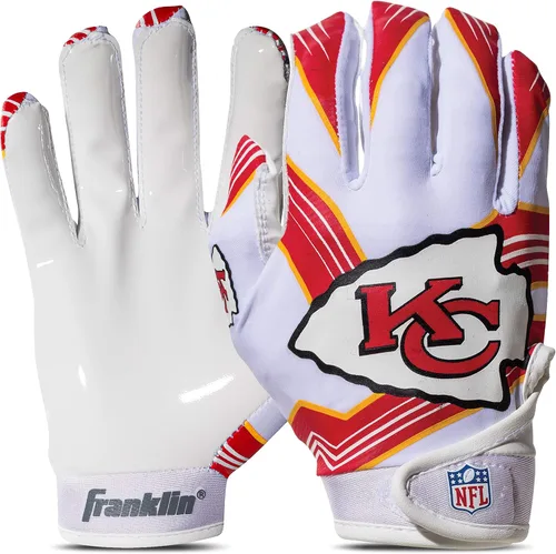 Vista 21 de Franklin Sports - Guantes de receptor de fútbol americano juvenil de la NFL, par de guantes de fútbol para niños con logotipos de equipos de la NFL