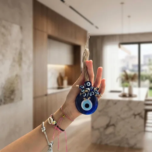 Vista 5 de Adorno decorativo turco de ojo turco de 2.3 pulgadas, colgante de pared azul de ojo turco para colgar en una caja, decoración de pared con dije de 1
