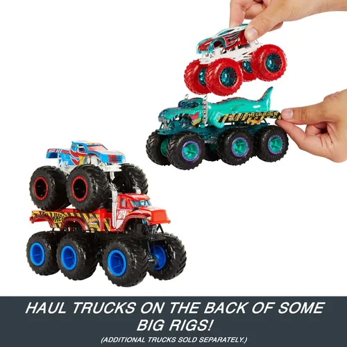 Vista 10 de Hot Wheels, Monster Trucks - Camión de remolque sorpresa a escala 1:64 con 6 ruedas (no se puede elegir el modelo)