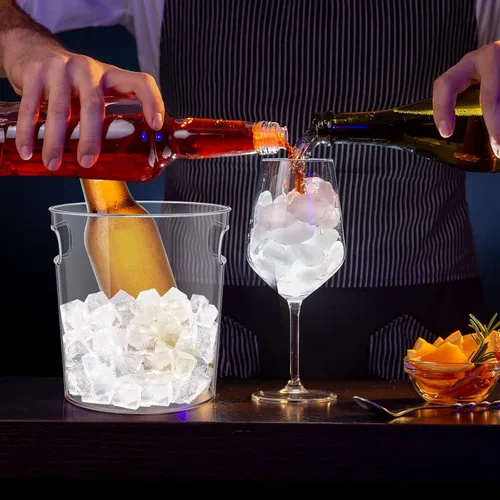Vista 4 de Tessco for you - Cubo de hielo de plástico para fiestas con asa